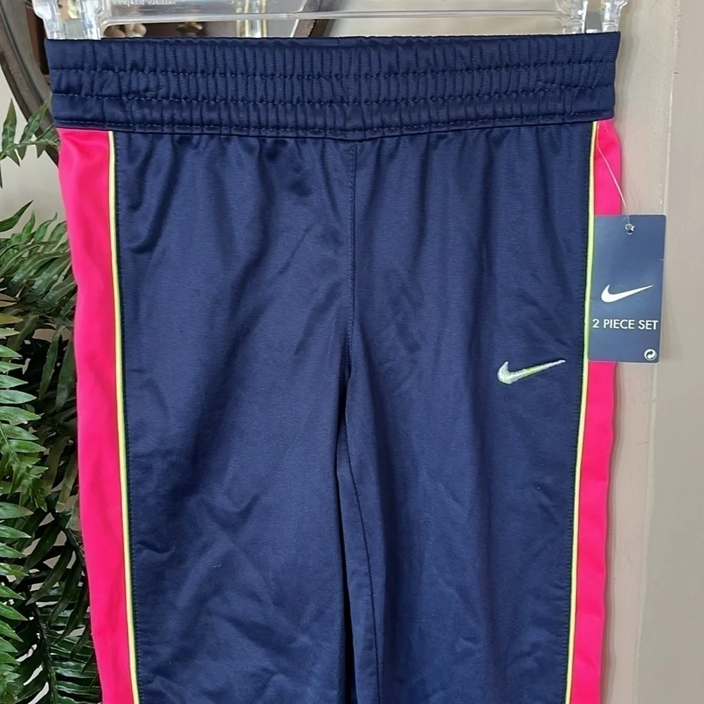 Brand New Nike Tracksuit Zip Up Jacket Track Pants Navy Blue Hot Pink Sporty - Picture 9 of 15
